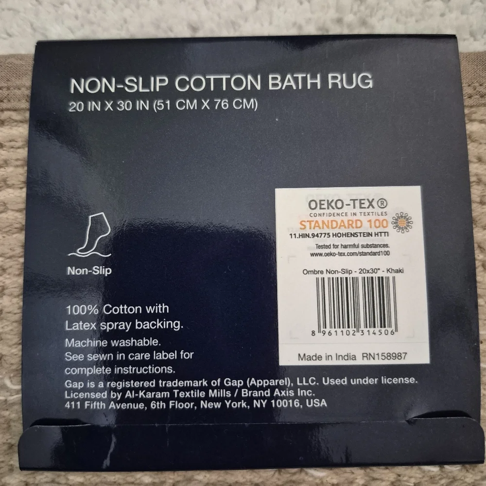 NEW Gap Home Cotton Ombre Non-Slip Cotton Bath Rug Khaki 20
